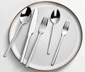 KINGSTONE Silverware Set, 20 Piece Flatware Cutlery Set for 4, 18/10 Stainless Steel Silverware Mirror Polished Dishwasher Safe for Home, Restaurant, Wedding, Party(Silver, 20 pieces for 4)v