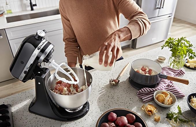 KitchenAid Classic Series 4.5 Quart Tilt-Head Stand Mixer K45SS, Onyx Black 10 Speeds, Durable Metal construction, 59 Touchpoints for Thorough Mixing, Compatible with KitchenAid Attachments